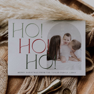Cartão De Festividades CHARLIE Red Green Ho Ho Family Foto do Natal