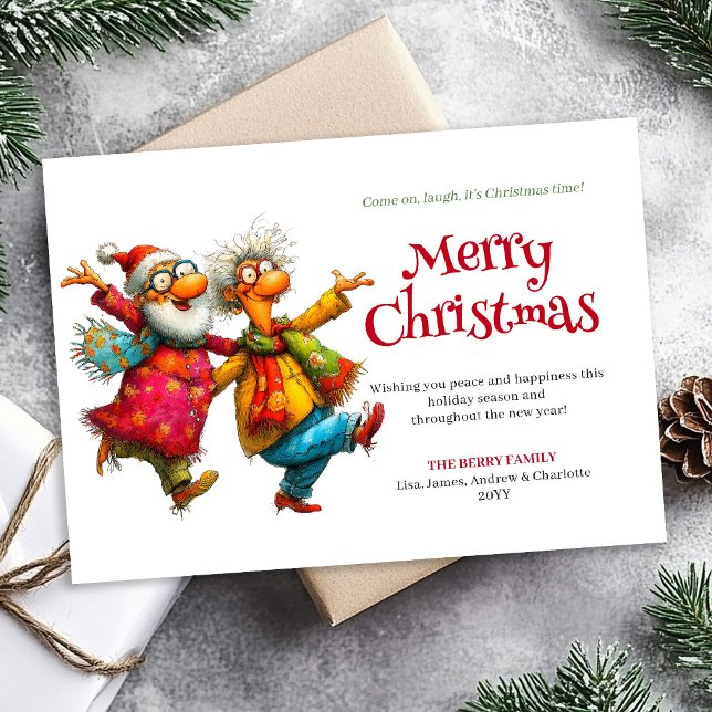 Cartão De Festividades Charming Funny Woman Comic Christmas Editable Card (Charming Funny Woman Comic Christmas Editable Greeting Card

)