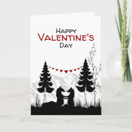 Cartão De Festividades Charming Mountain Bears in Love Valentine's Day