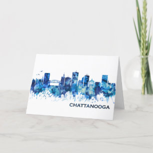 Cartão De Festividades Chattanooga Tennessee Skyline Blue