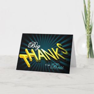 Cartão De Festividades Chefe Grandes Obrigados Obrigados estrela explosão