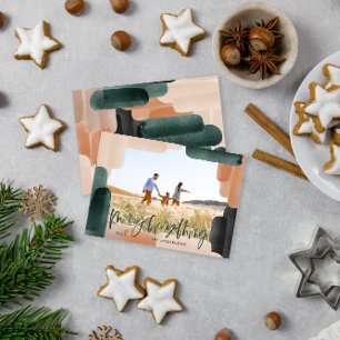 Cartão De Festividades Cheio verde abstrato moderno sangra 1 foto de Nata