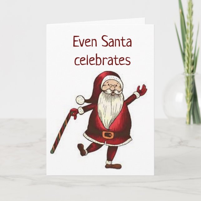 Cartão De Festividades CHEIROS PARA VOCÊ **FELIZ ANO NOVO** do SANTA CLAU (Frente)