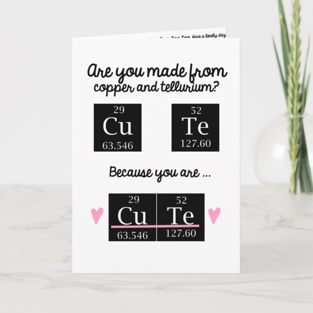 Cartão De Festividades Chemistry Valentines Day Card (Frente)