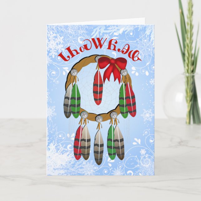 Cartão De Festividades Cherokee Christmas Dream Catcher Card (Frente)