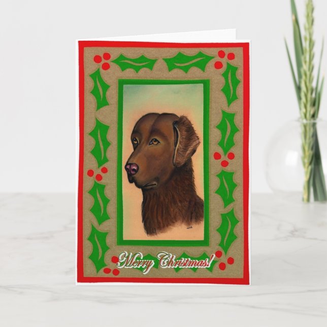 Cartão De Festividades Chesapeake Bay Retriever Dog Blank Christmas Card (Frente)