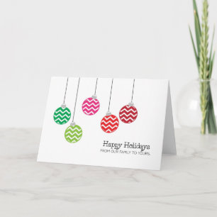 Cartão De Festividades Chevron Ornament Holiday Card