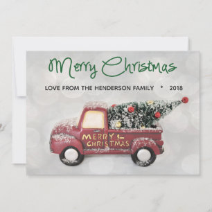 Cartão De Festividades Chevy Vintage Verde dos anos 50 Feliz Natal