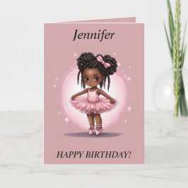 Cartão De Festividades Chibi Girl dreads Ballerina Birthday Card