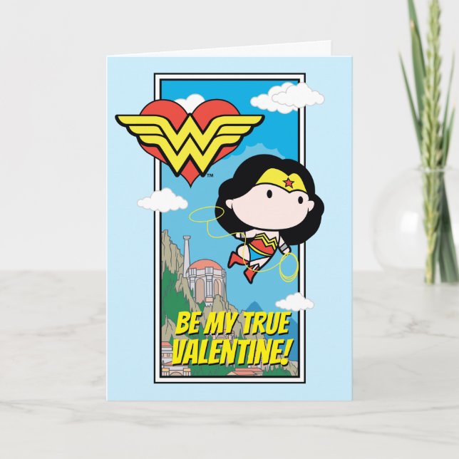 Cartão De Festividades Chibi Wonder Woman - Tell Me The Truth Valentine (Frente)