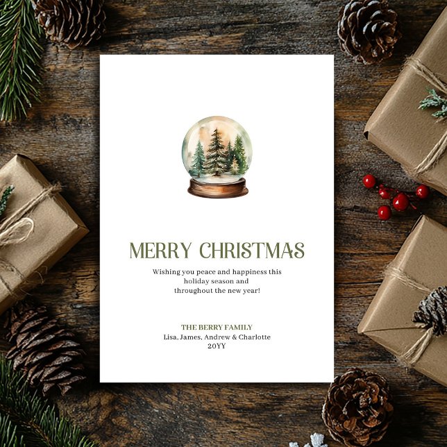 Cartão De Festividades Chic Christmas Ornament Earthy Tones Elegant Scrip (Chic Christmas Ornament Earthy Tones Elegant Script Card)