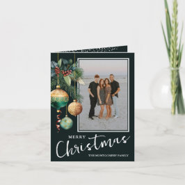 Cartão De Festividades Chic Christmas Tree Ornaments Flat