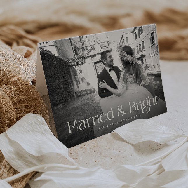 Cartão De Festividades Chic e Elegante | Natal casado com Foto (Criador carregado)