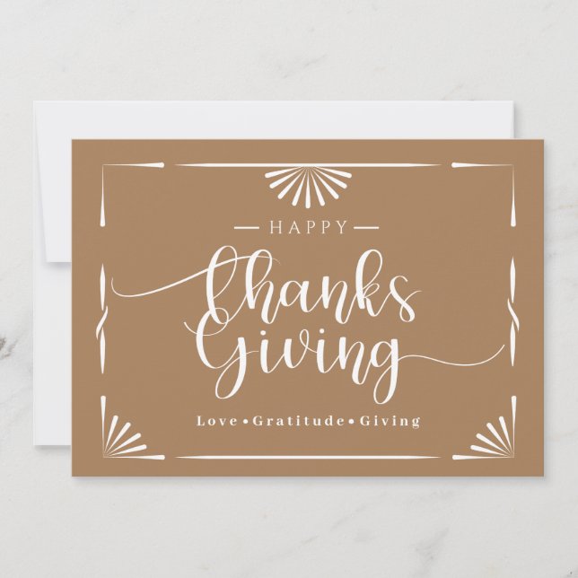 Cartão De Festividades Chic Elegant Ash de Ação de Graças (Frente)