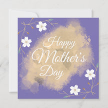 Chic floral branco elegante dia das mães roxo