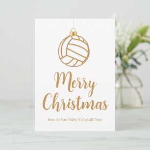 Cartão De Festividades Chic Gold Volei de Praia Feliz Natal Personalizado