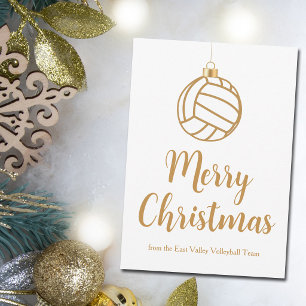 Cartão De Festividades Chic Gold Volei de Praia Feliz Natal Personalizado