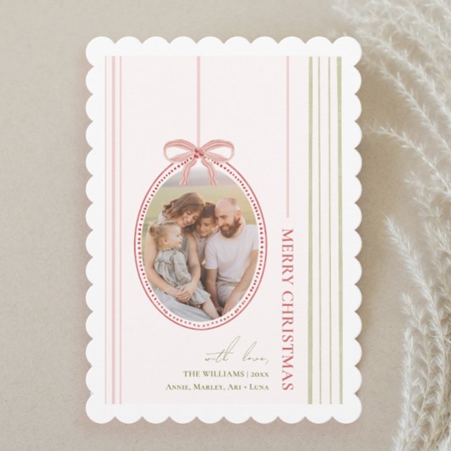 Cartão De Festividades Chic Grandmillennial Coquette Natal (Criador carregado)