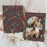 Cartão De Festividades Chic Heart Script 2 Photo Merry Christmas Card<br><div class="desc">Este moderno cartão de Natal Feliz apresenta 2 das suas fotos favoritas com elegantes botânicos de inverno e um roteiro cardíaco de caligrafia. Para fazer alterações avançadas,  selecione Personalizar -> Editar usando a ferramenta Design.</div>