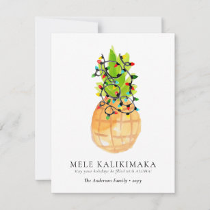 Cartão De Festividades Chic Mele Kalikimaka Pineapple no Havaí