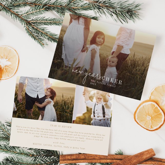 Cartão De Festividades Chic Moderno | Dourado Sobreposição de Fotos Notíc (Criador carregado)