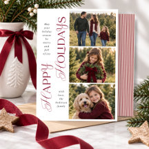 Chic Moderno Script Burgundy Feliz Natal Foto