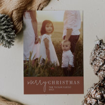 Chic Moderno | Terracotta Feliz Foto de Natal