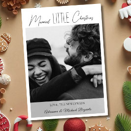 Cartão De Festividades Chic Natal Casamento Letra Preta