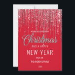 Cartão De Festividades Chic Red Silver Fringe Cortina Natal H<br><div class="desc">Este cartão de cartões de natal de Natal glamouroso e luxo é o design perfeito para o seu evento especial. Ele apresenta uma cortina fina brilhante cintilante prateada com tipografia falsa brilhante sobre um simples fundo vermelho brilhante. É uma elegante, chica, moda, e moderna design com uma vibração festiva! ***NOTA...</div>