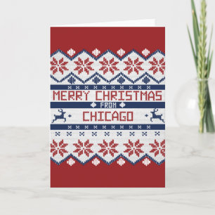 Cartão De Festividades Chicago Christmas Card