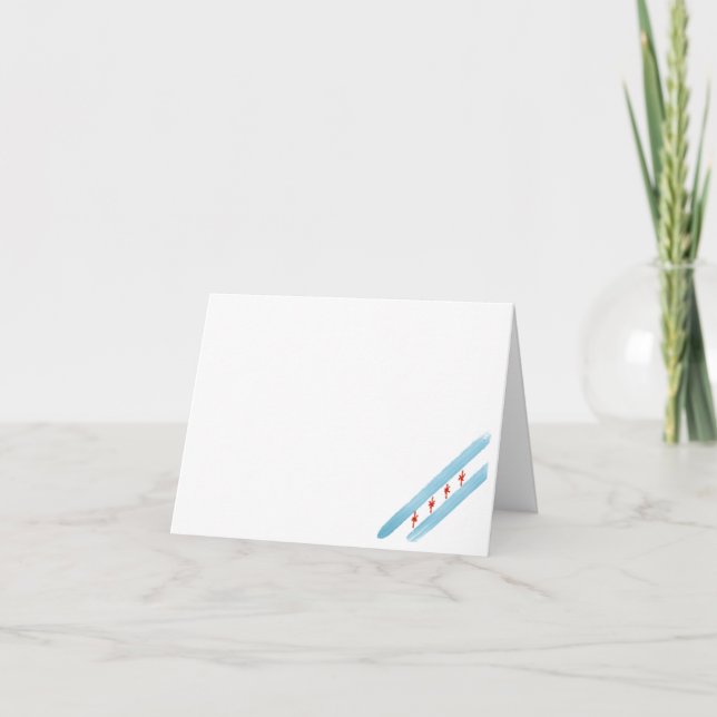 Cartão De Festividades Chicago Flag Card Blank (Frente)