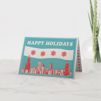 Cartão De Festividades Chicago Flag Holiday Card