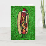 Cartão De Festividades Chicago style hot dog Christmas Santa hat<br><div class="desc">Lets celebrate Christmas with a hot dog,  Chicago style Hot dog with Santa hat. Thank you for looking at Happy Foods Design.</div>