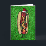 Cartão De Festividades Chicago style hot dog Christmas Santa hat<br><div class="desc">Lets celebrate Christmas with a hot dog,  Chicago style Hot dog with Santa hat. Thank you for looking at Happy Foods Design.</div>