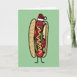 Cartão De Festividades Chicago style hot dog Christmas Santa hat<br><div class="desc">Lets celebrate Christmas with a hot dog,  Chicago style Hot dog with Santa hat. Thank you for looking at Happy Foods Design.</div>