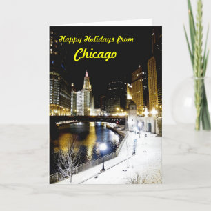 Cartão De Festividades Chicago Winter Greeting Card