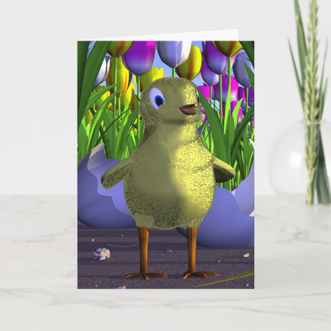 Cartão De Festividades Chick Greeting Card (Frente)