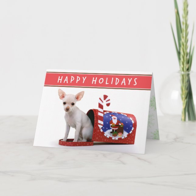 Cartão De Festividades Chihuahua Puppy Christmas card (Frente)