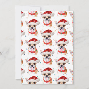 Cartão De Festividades Chihuahua Puppy No Padrão De Natal De Santa Hat