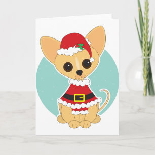 Cartão De Festividades Chihuahua Santa