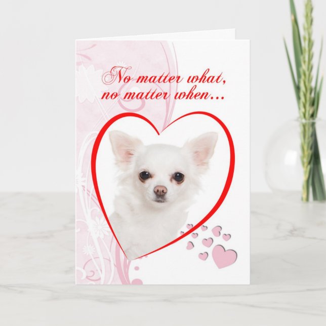 Cartão De Festividades Chihuahua Valentine's Day Card (Frente)