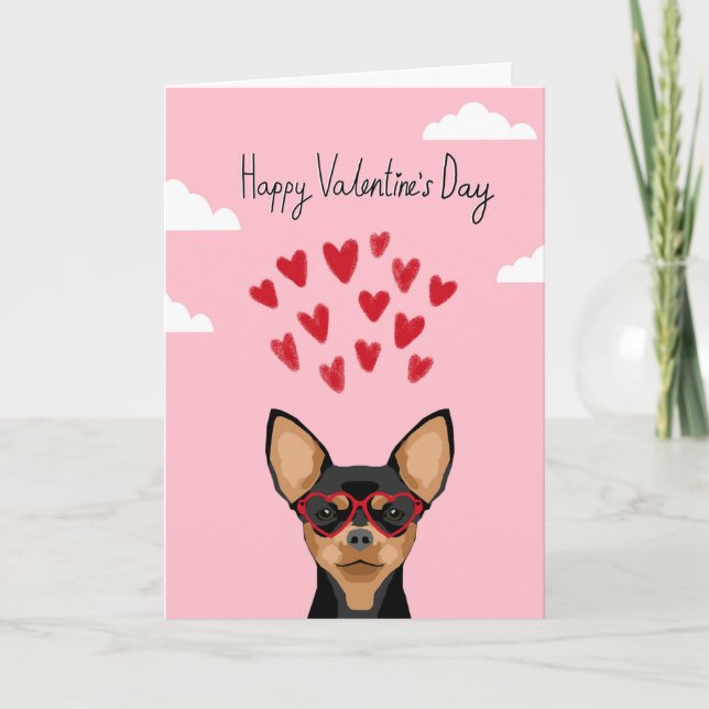 Cartão De Festividades Chihuahua Valentines Love Card - cute dog (Frente)