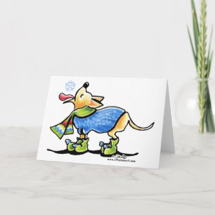 Cartão De Festividades Chihuahua Winter Snowflake