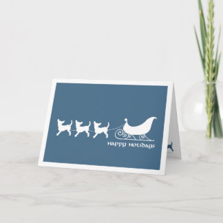 Cartão De Festividades Chihuahuas Pulling Santa's Sleigh