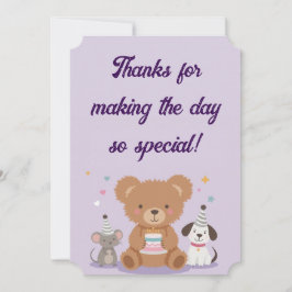 Cartão De Festividades Childish Thank You Birthday Card Fun Kids Party