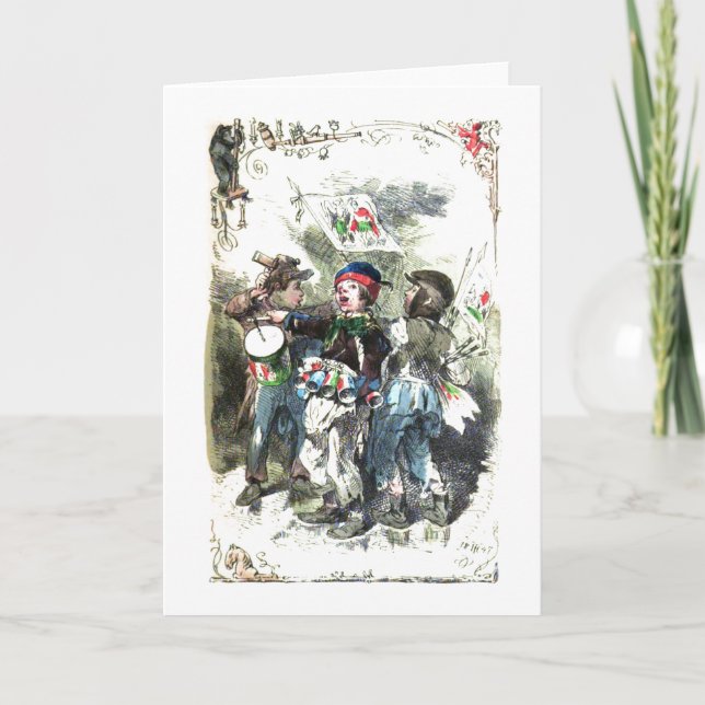 Cartão De Festividades Children Making Music Christmas (Frente)