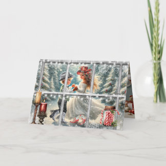 Cartão De Festividades Children's Cowboy Christmas Waltz Christmas Card
