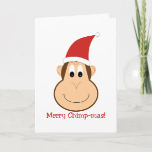Cartão De Festividades Chimpmas feliz! presentes de Natal