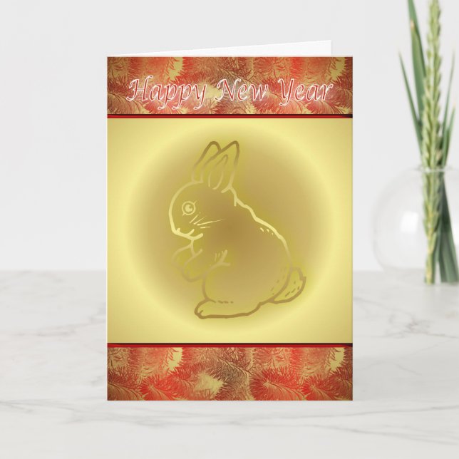Cartão De Festividades Chinese New Year Happy New Year 2011 rabbit (Frente)