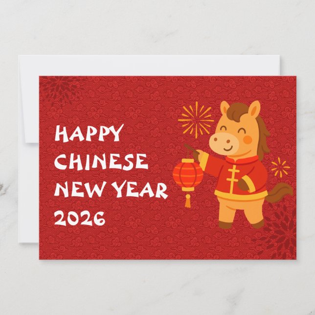 Cartão De Festividades Chinese New year of the Horse 2026 (Frente)
